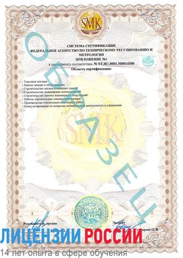 Образец сертификата соответствия (приложение) Мурманск Сертификат OHSAS 18001